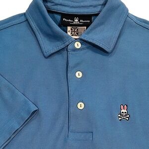 Psycho Bunny Cotton Polo Shirt Men's Small (4) Blue Preppy Casual Golf Classic‎